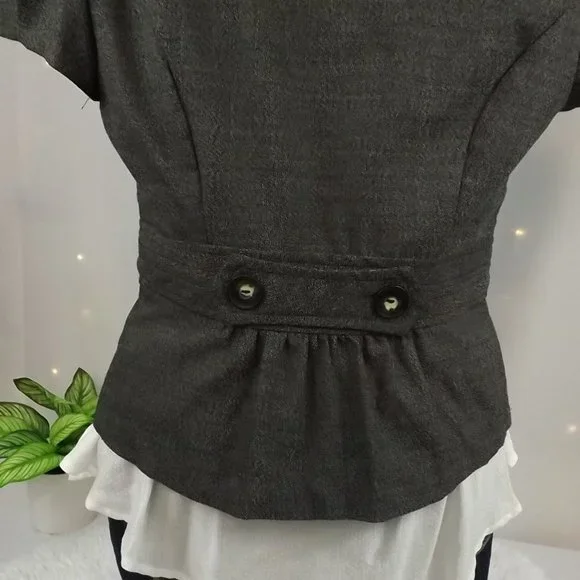 IZ Byer Black and White Tweed Fitted Blazer, Size M - Picture 10 of 13